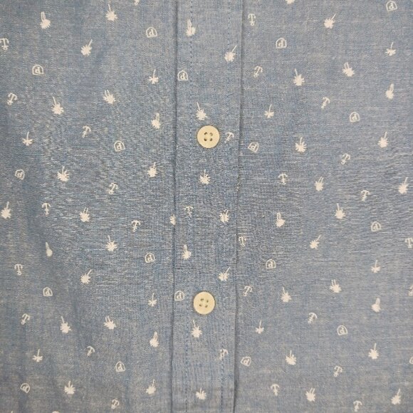 U.S. Polo Assn. Mens XL Button Down Shirt Blue Short Sleeve Woven EZ-Wicking - Picture 2 of 6